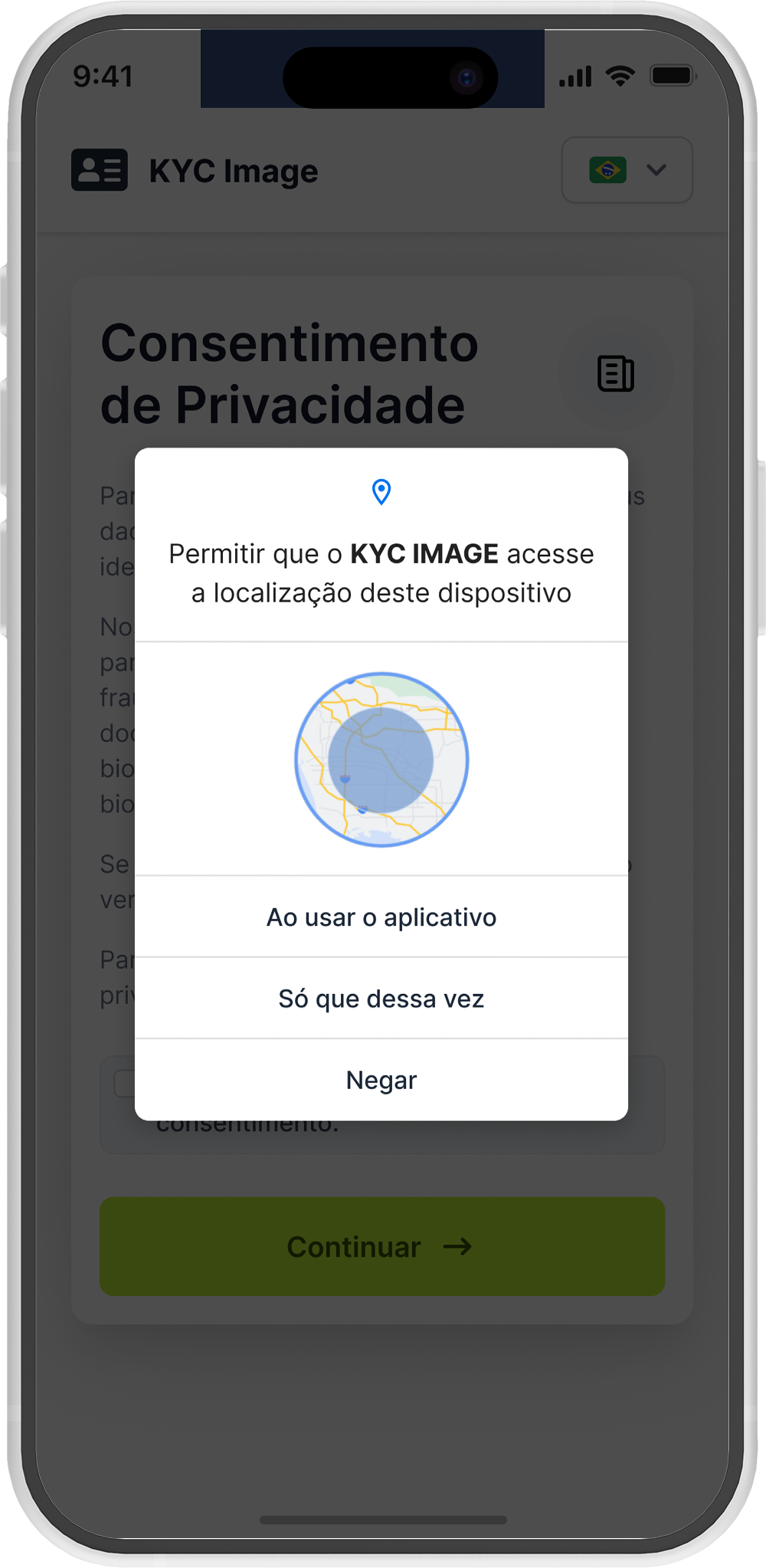 Confirmação de permissões